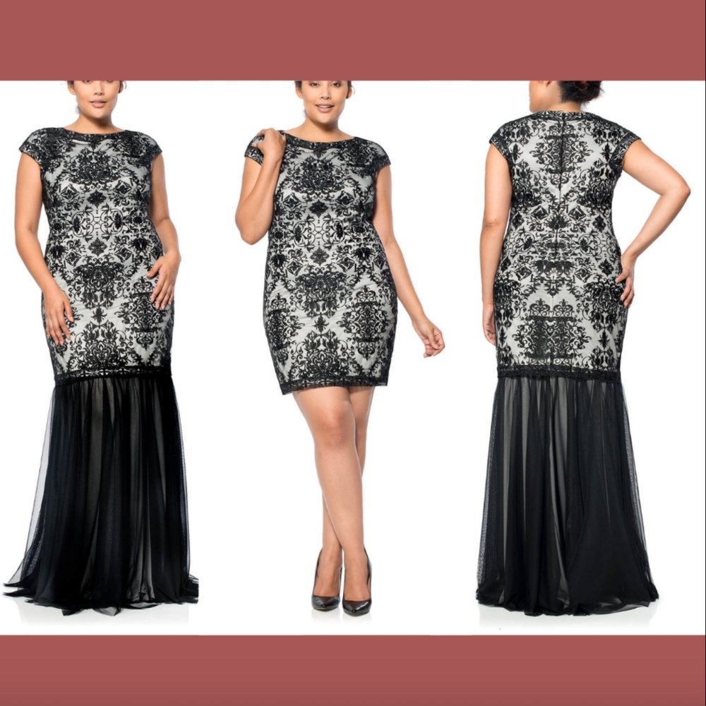 NEW Tadashi Shoji Convertible Embroidered Gown‎